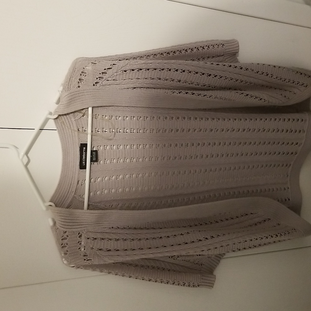 Gray knit cardigan
